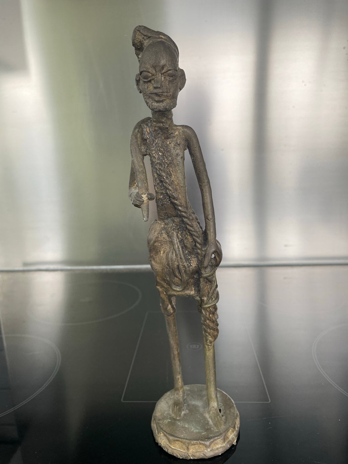 Afrikaans bronzen beeldje, Bruin, Afrika, Handgemaakt, Ophalen of Verzenden