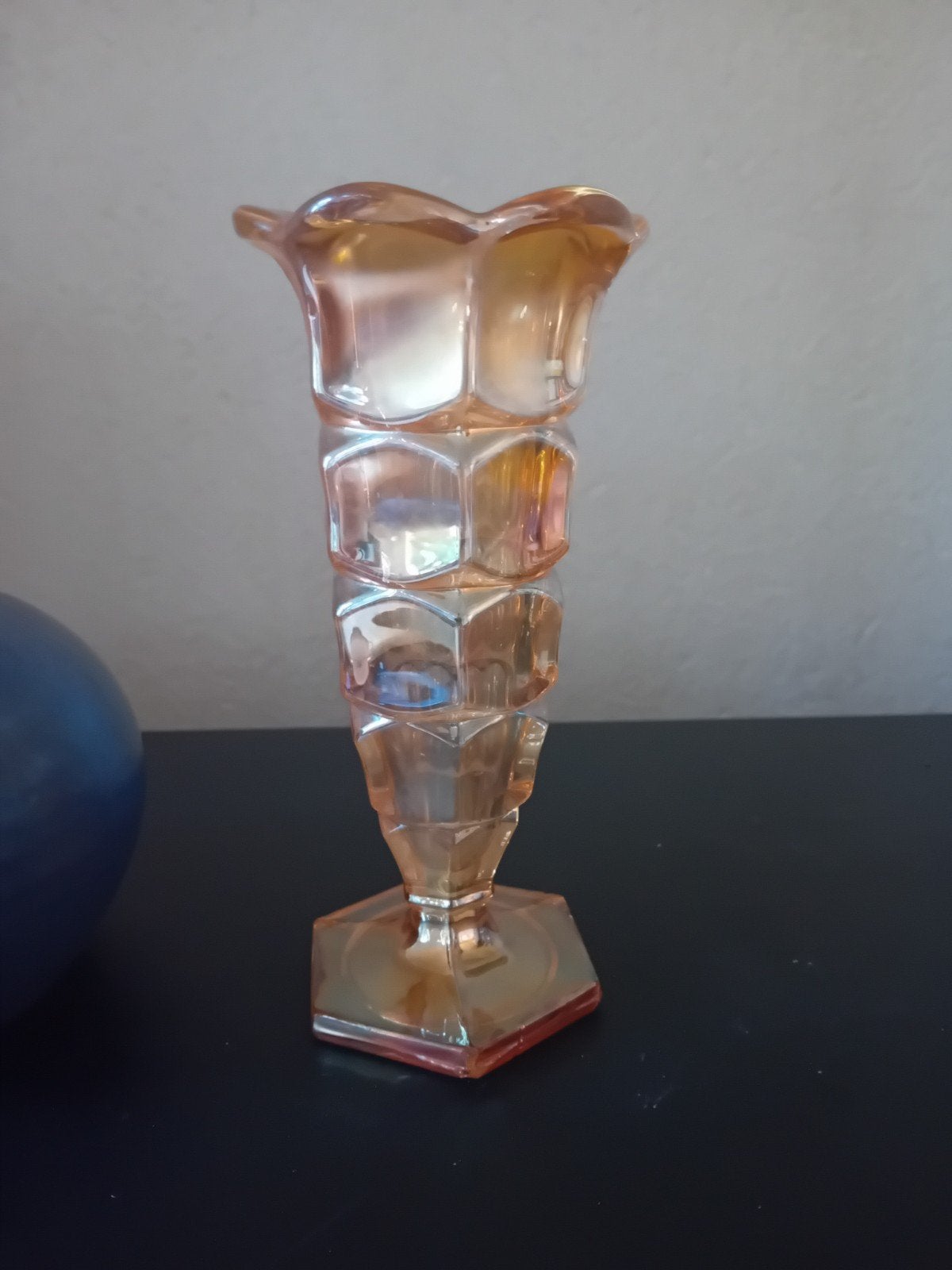 6 inch Czech vaasje art deco periode carnuval marigold, Verzenden