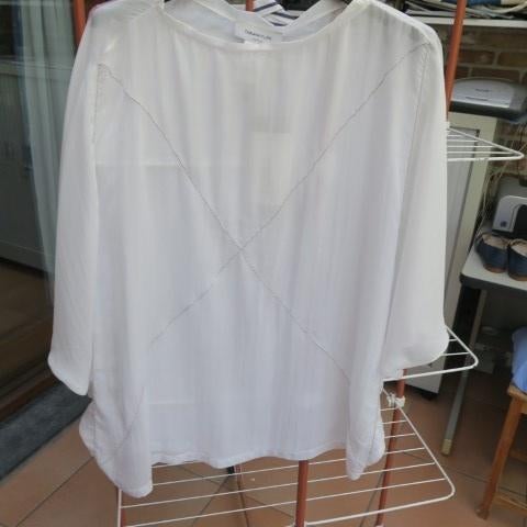 Oversized bloes nieuw wit zijde Fabiana Filippi mt 40 (it42), Maat 38/40 (M), Wit, Nieuw, Ophalen of Verzenden