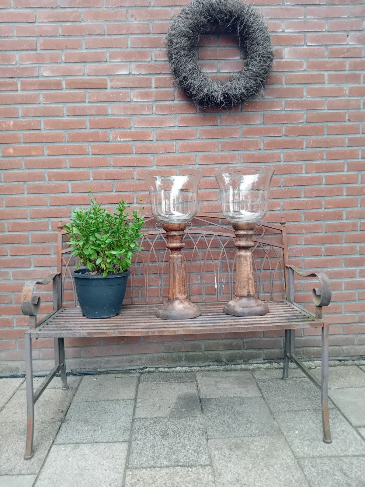 xxl lantaarns hout/glas, Ophalen, Glas