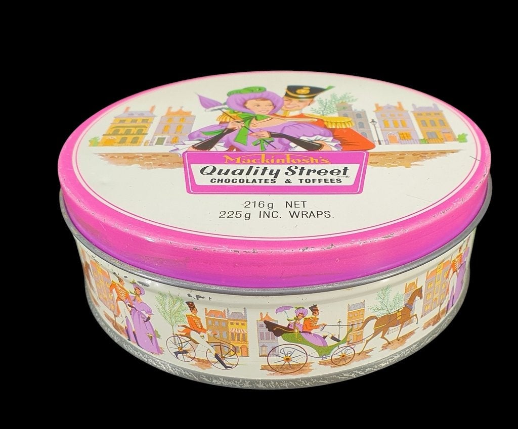 1959 macintosh quality street toffeeblik blikje blik, Ophalen of Verzenden, Gebruikt, Overige, Overige merken