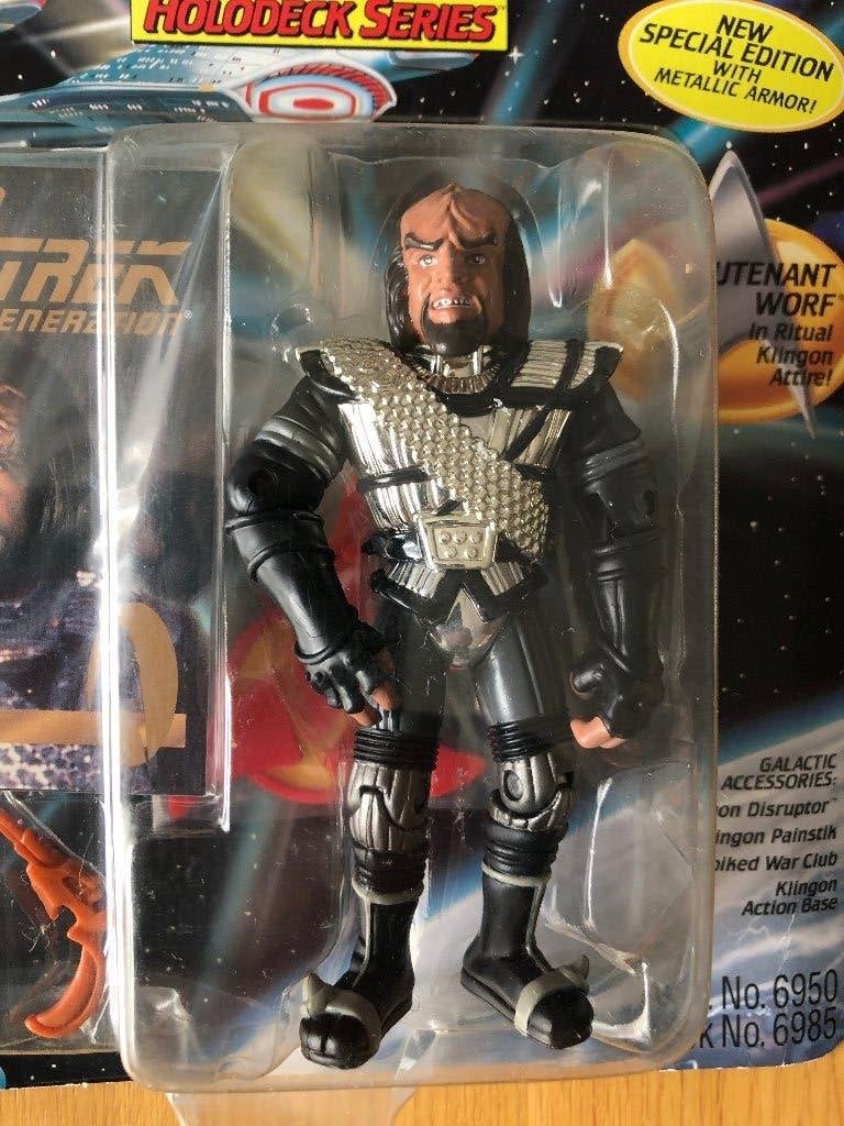 D.020 / Star Trek Figuur in blister "Lieutenant Worf", Ophalen of Verzenden, Zo goed als nieuw, Film, Actiefiguur of Pop