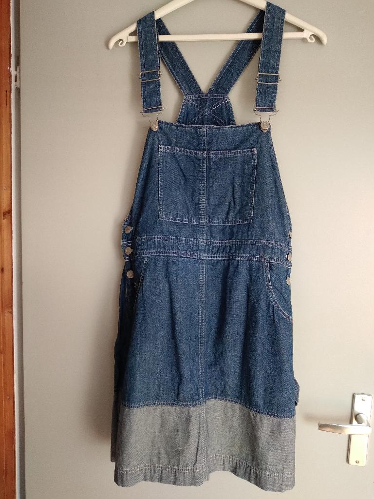 Tuinjurk/overgooier denim/spijkerstof, maat 38, Kleding | Dames, Jurken, Maat 38/40 (M), Blauw, Ophalen of Verzenden, Zo goed als nieuw