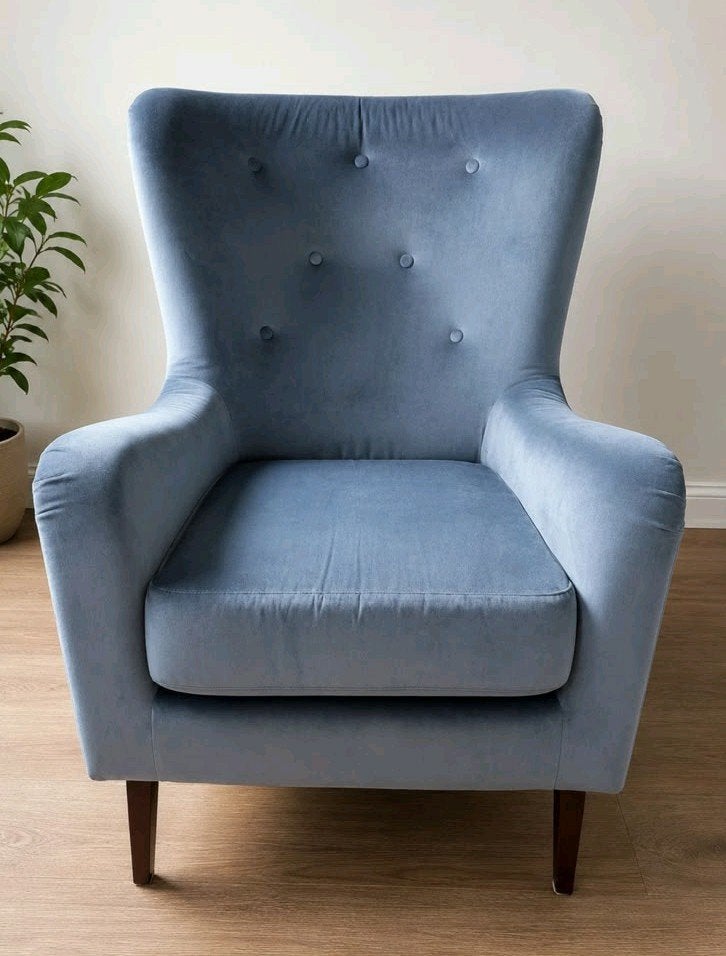 Comfortabele fauteuil - velours, Ophalen, Klassiek, Modern, Comfort, 75 tot 100 cm, Zo goed als nieuw