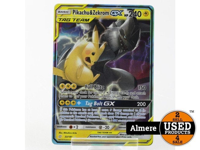 TCG Pikachu & Zekrom GX (TEU 33), Hobby en Vrije tijd, Verzamelkaartspellen | Pokémon, Zo goed als nieuw