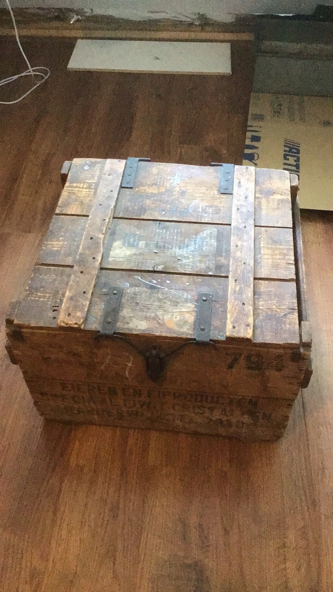 Houten kist., Huis en Inrichting, Woonaccessoires | Kisten, Ophalen, Gebruikt, 50 tot 100 cm, Minder dan 50 cm