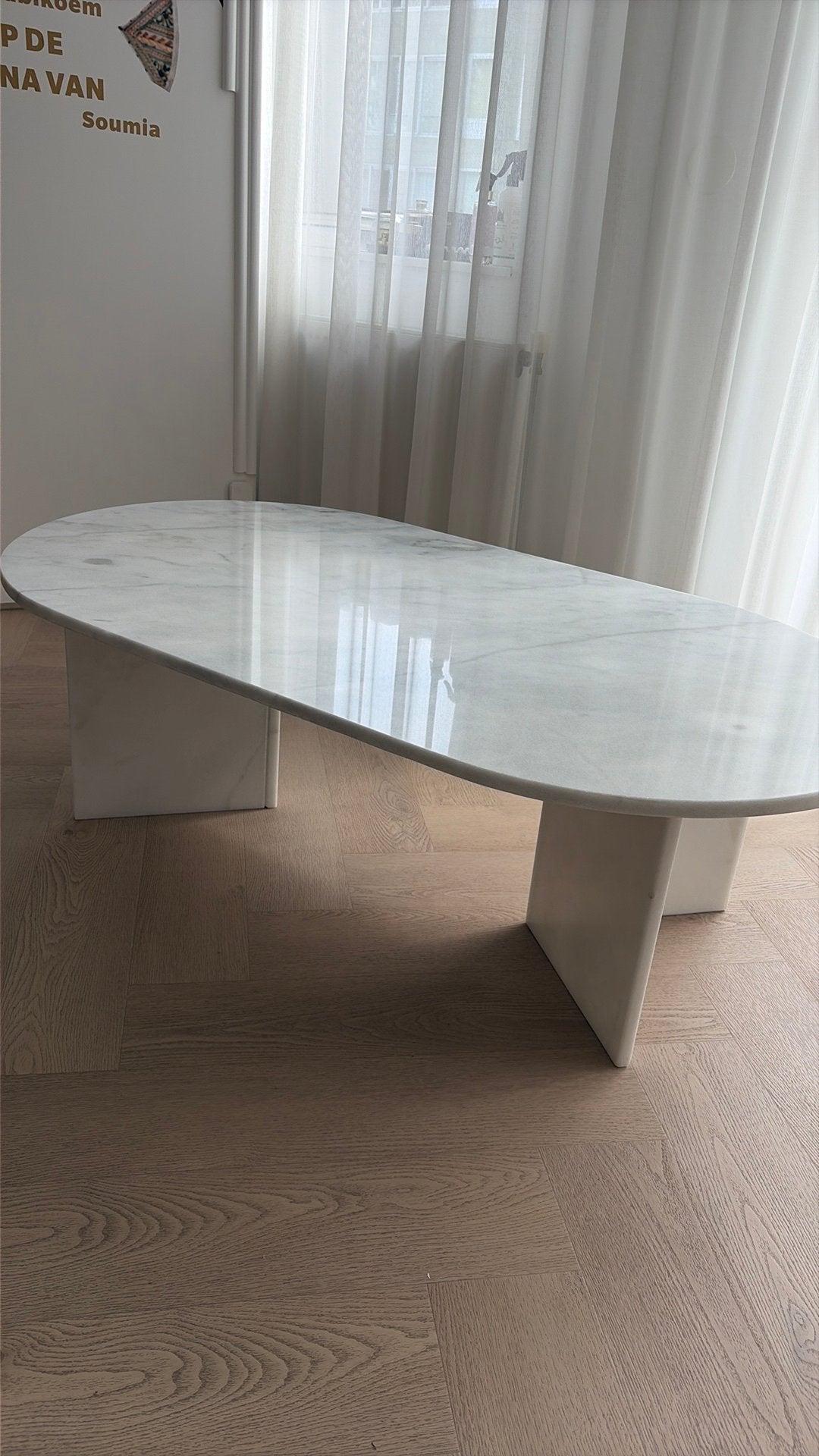 NIEUW MODEL | Marmeren salontafel Ibiza, Huis en Inrichting, 100 tot 150 cm, Nieuw, Ovaal, 50 tot 100 cm