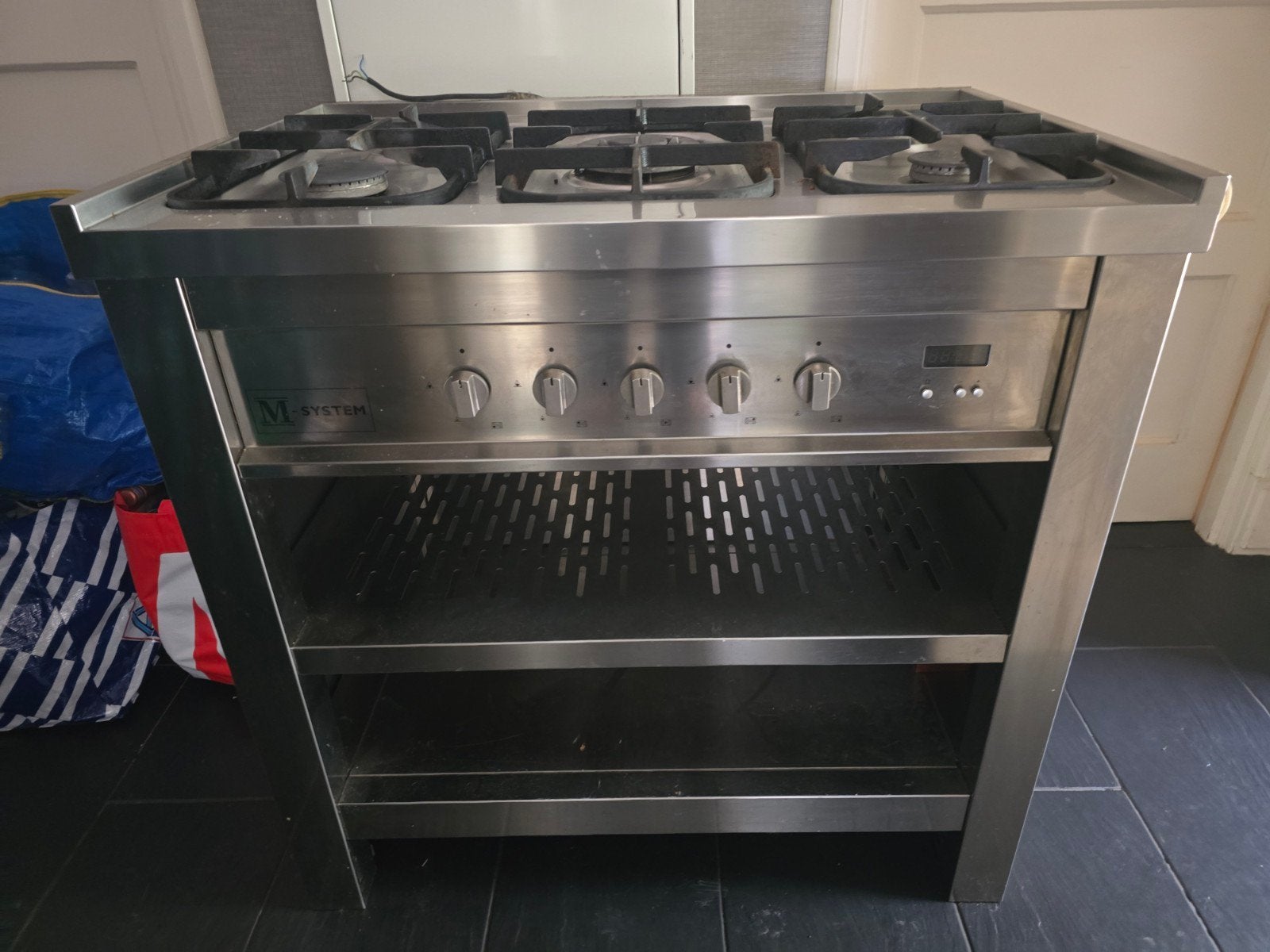 M-System Vrijstaand Gasfornuis met 5 Kookzones, Ophalen, Gebruikt, 60 cm of meer, Gas