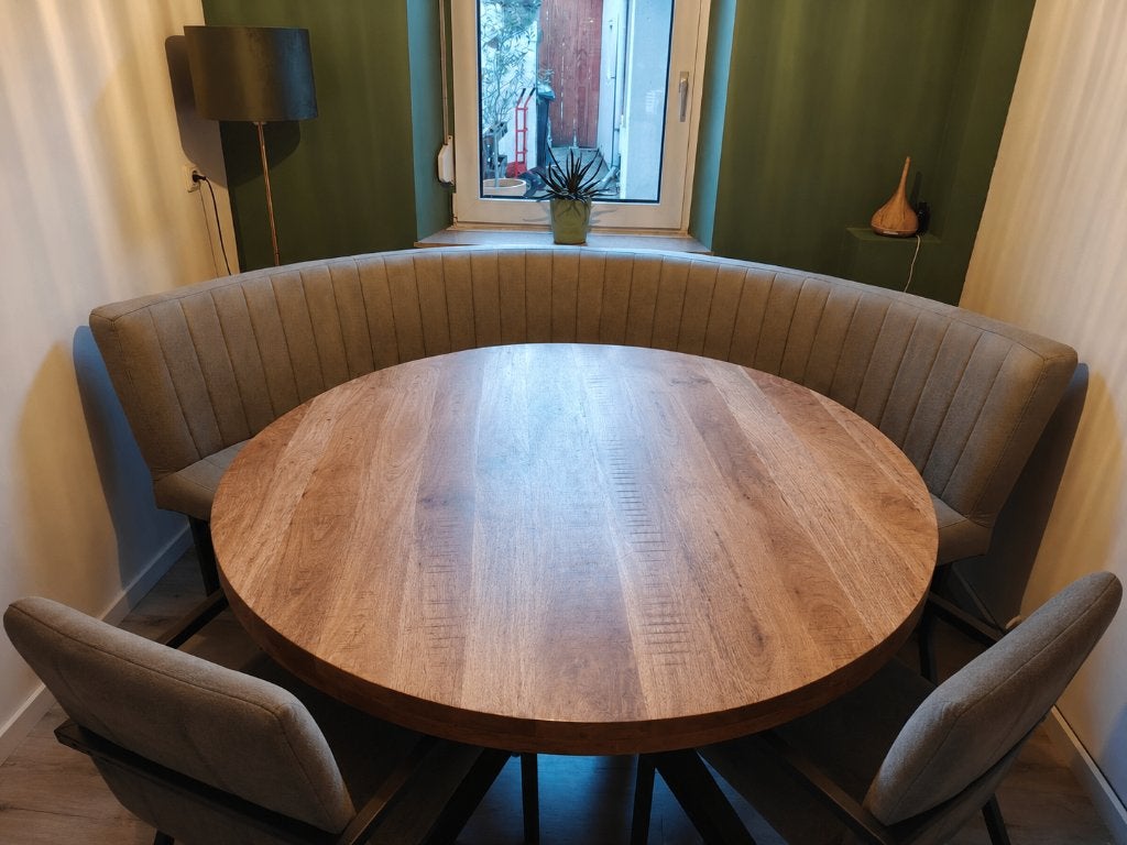 Ronde eetkamer hoek, Ophalen, Zo goed als nieuw, Industrieel, Minder dan 4 stoelen
