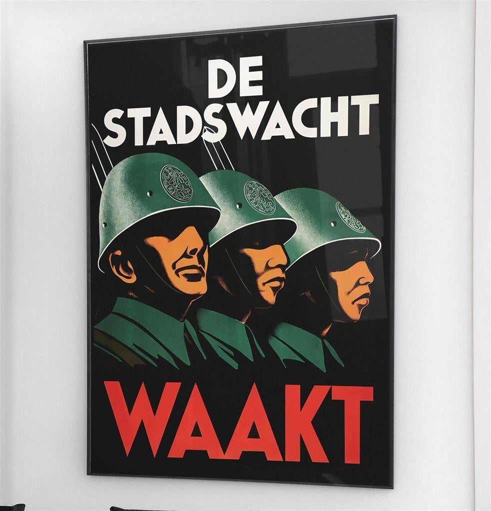 KNIL de Stadswacht Propaganda Poster Nederlands Indie, Verzenden, Nederland, Foto of Poster
