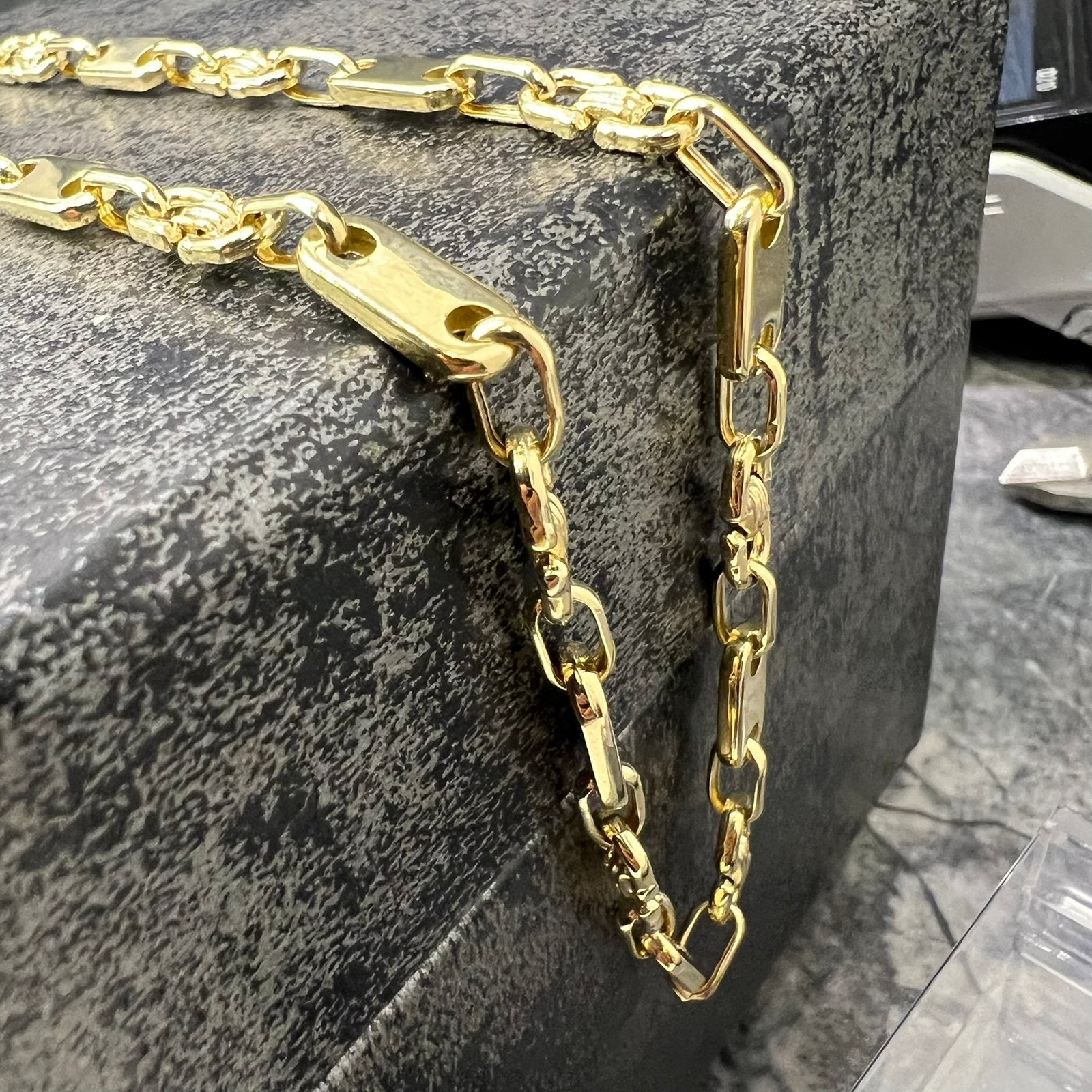14k gouden ketting flat magnum kingsley schakel, Sieraden, Tassen en Uiterlijk, Kettingen, Ophalen of Verzenden, Nieuw, Goud