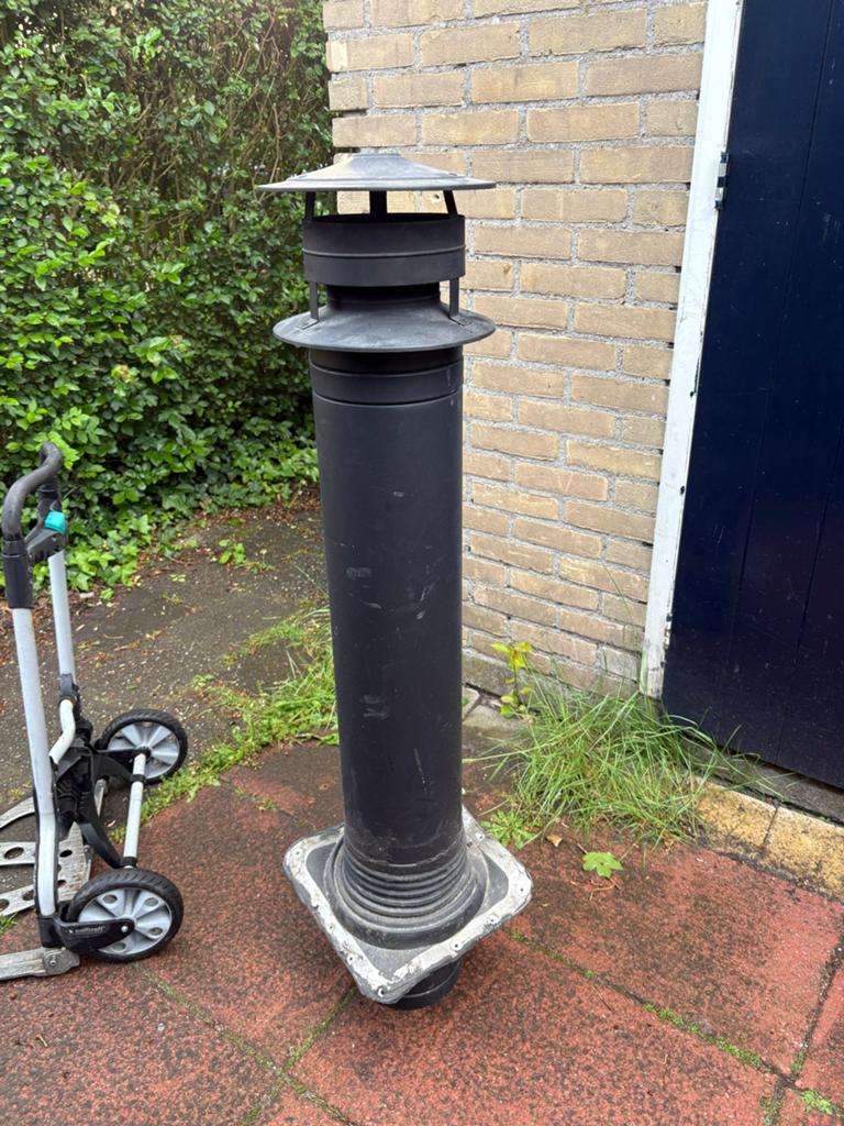 SET dubbelwandig dakdoorvoer 125mm + isolatie en klem, meer!, Ophalen, Zo goed als nieuw, Hout, Houtkachel