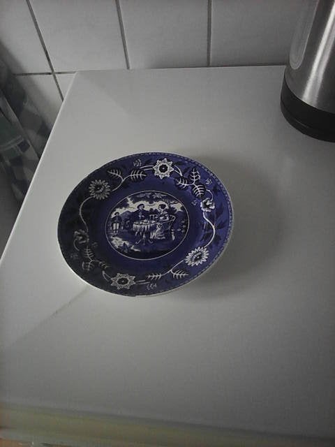 Teadrinker Society Ceramique Maastricht blauw bord., Ophalen