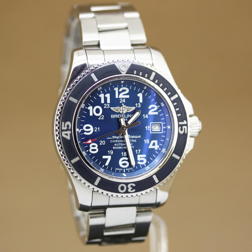 Breitling Superocean II 42 Ref. A17365, Sieraden, Tassen en Uiterlijk, Horloges | Heren, Staal, Gebruikt, Staal, Breitling