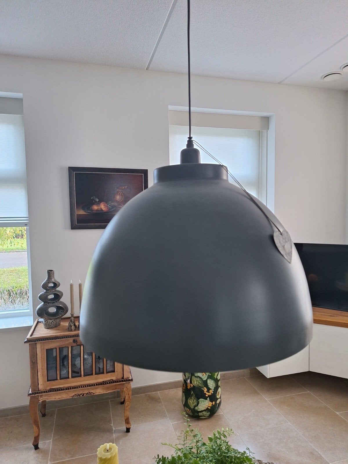 2 mooie hanglampen,kaphoogte 43 cm, Ophalen of Verzenden, Zo goed als nieuw, Metaal