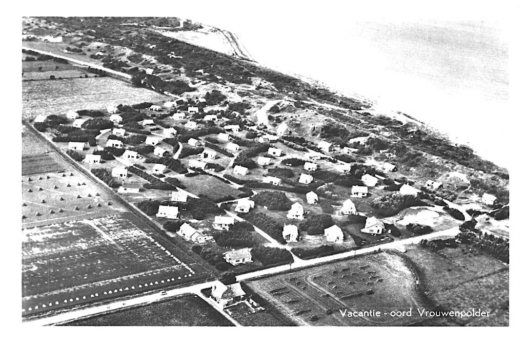 700316 Vrouwenpolder Zeeland 1959 Vacantie-oord Gelopen, Ophalen of Verzenden, 1940 tot 1960, Gelopen, Zeeland