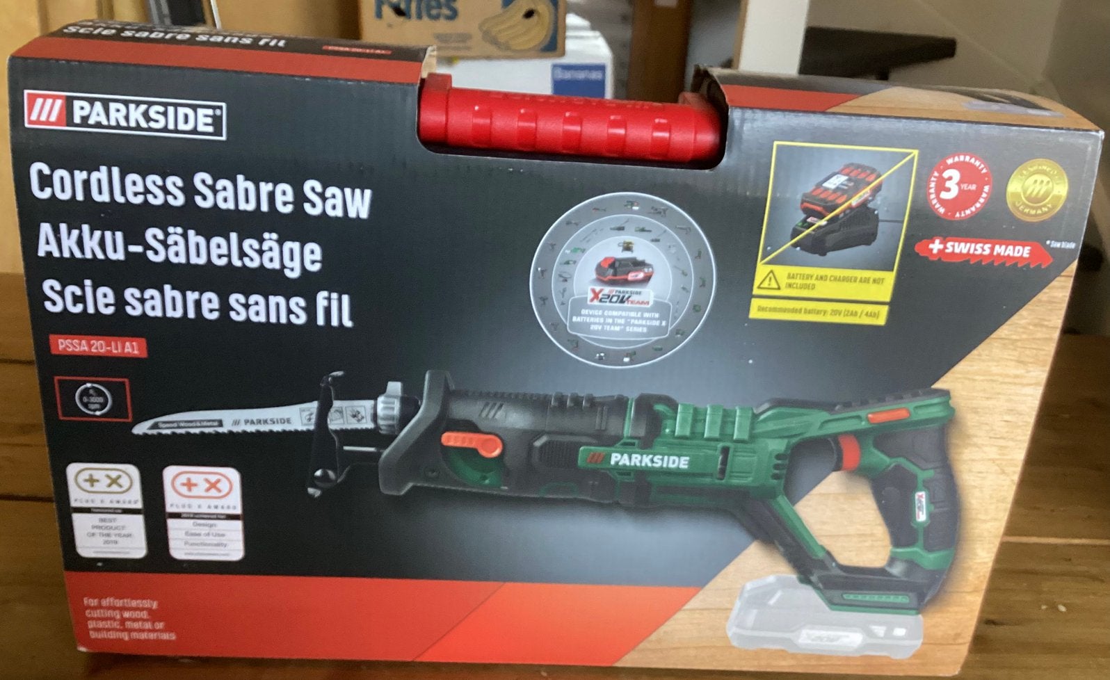 LEGE KOFFER VAN EEN PARKSIDE PSSA 20-Li A1 ACCU-SABELZAAG, Decoupeerzaag, Ophalen of Verzenden, Zo goed als nieuw, 30 tot 70 mm
