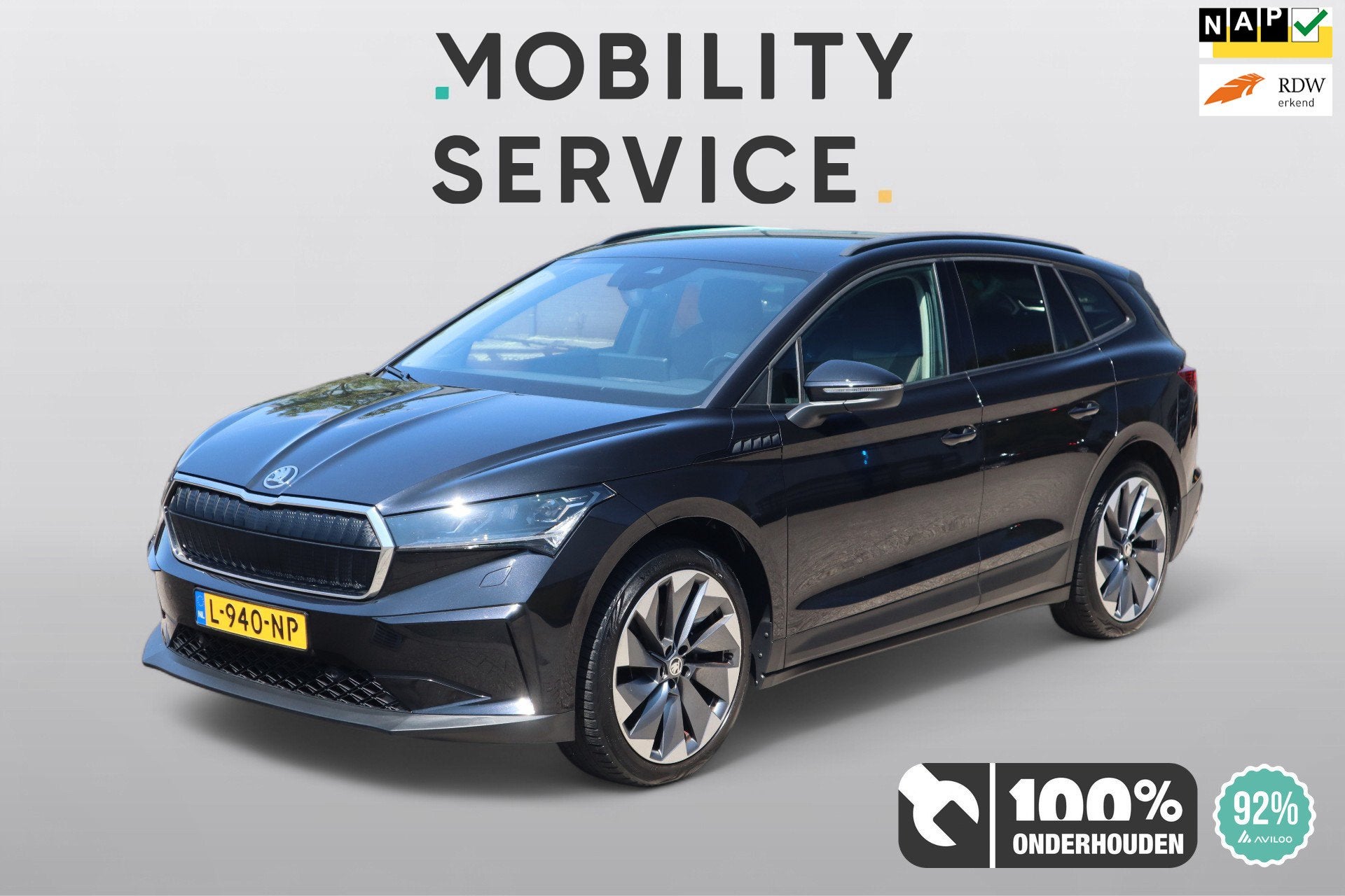 Skoda Enyaq iV 60 First Edition Matrix Cruise CarPlay ACC, Auto's, Skoda, Gebruikt, 1865 kg, 179 pk, Zwart
