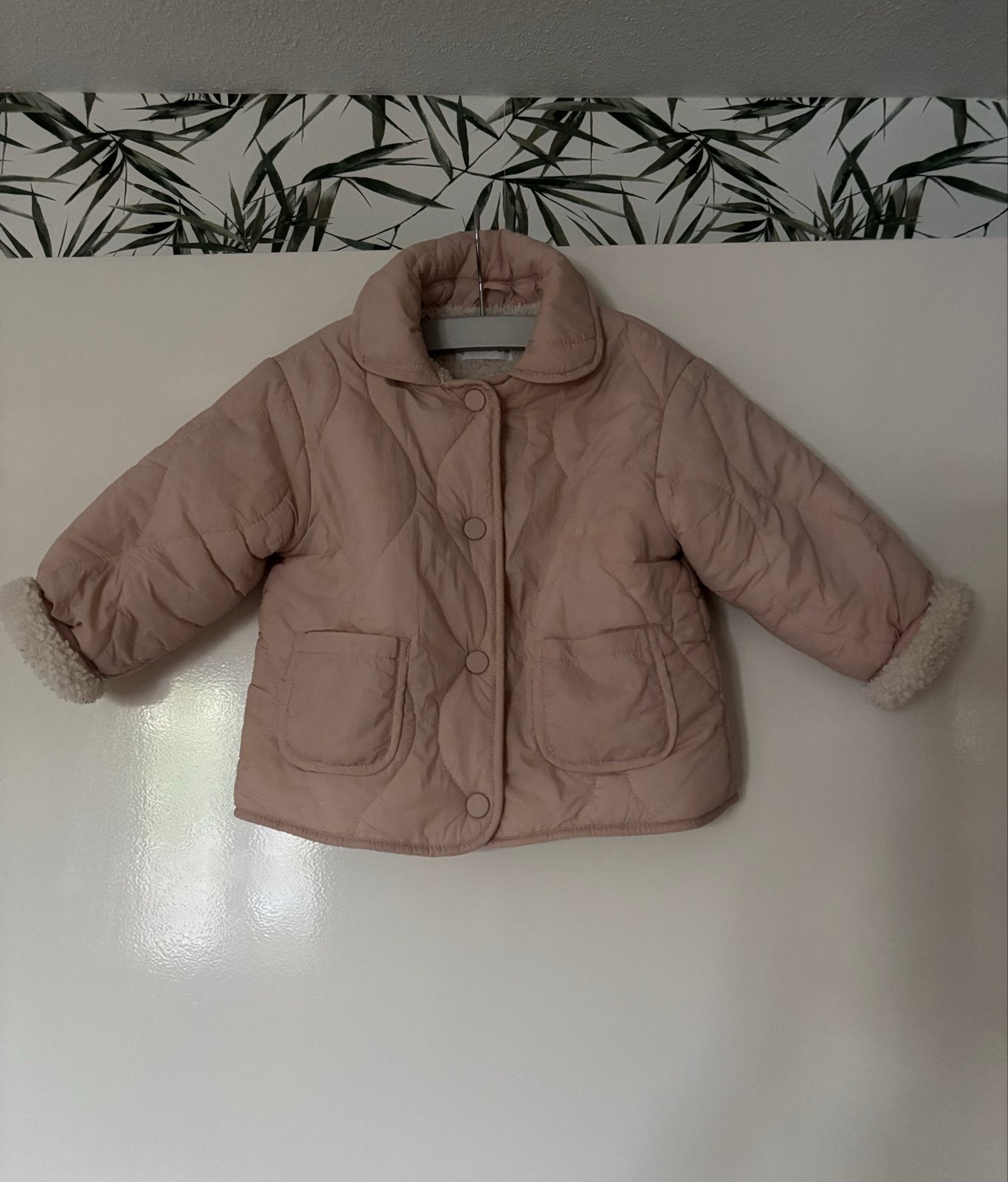 Roze baby winterjas meisje maat 80, Ophalen of Verzenden, Zo goed als nieuw, Meisje, Jasje