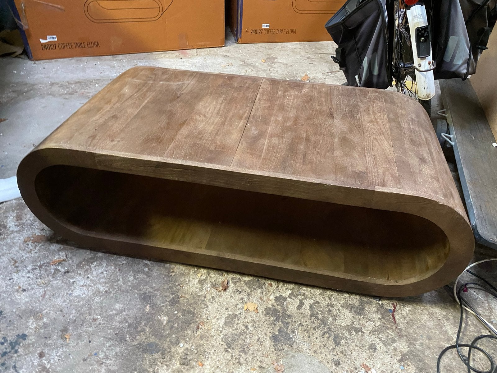Salontafel Elora 130x60 organische vorm mango hout, Huis en Inrichting, Ophalen, 100 tot 150 cm, Nieuw, 50 tot 100 cm