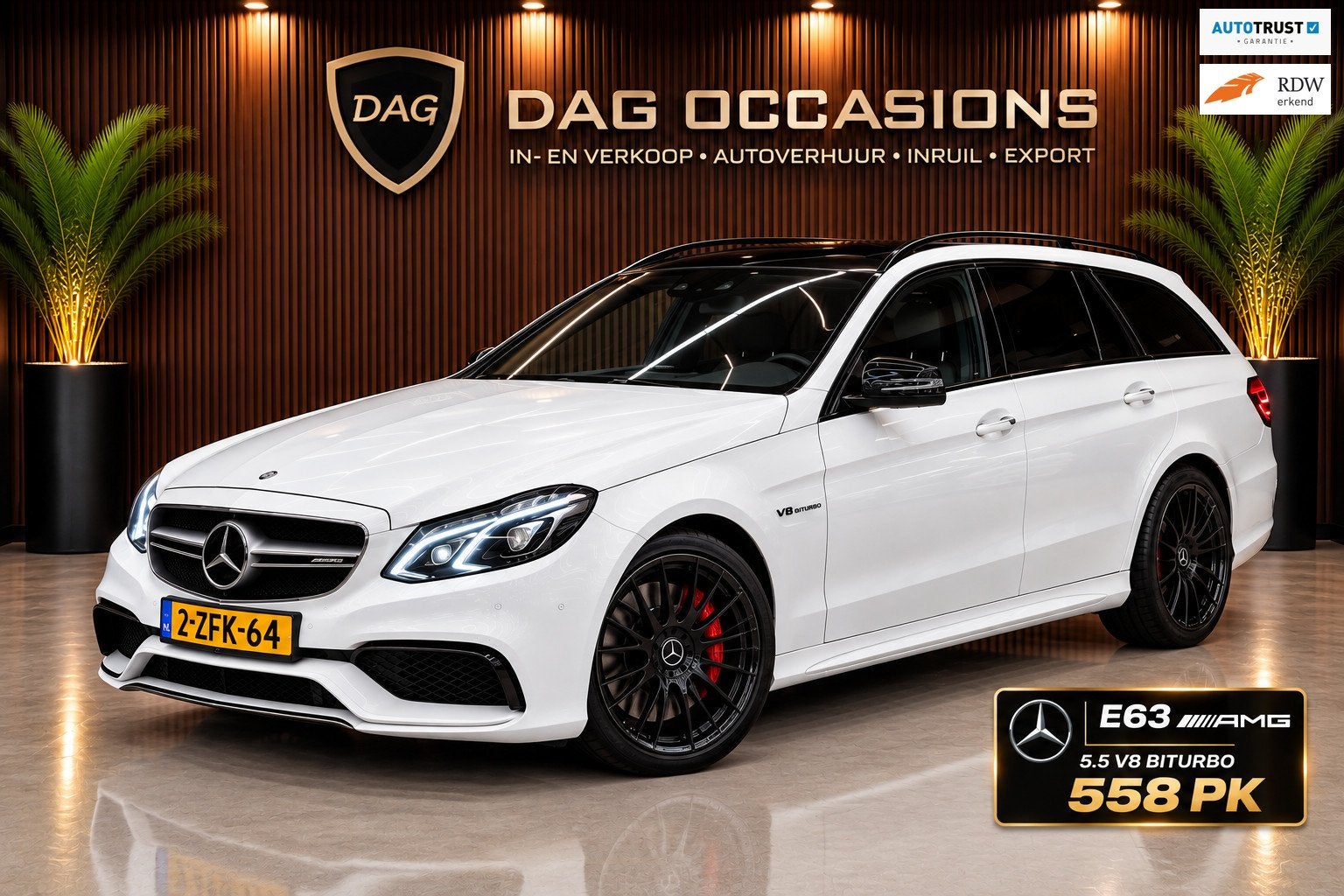 Mercedes E63 AMG 5.5 V8 | 558PK | ORG NL | BOMVOL, Gebruikt, Adaptive Cruise Control, 5 stoelen, E-Klasse
