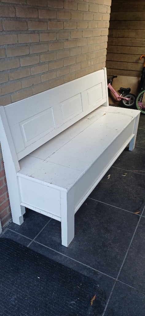Houten opberg tuinbank, Tuin en Terras, Ophalen, Gebruikt, Hout