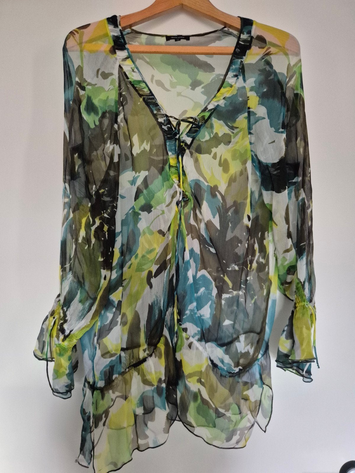 Claudia Sträter transparante blouse, maat 42, nieuw, Kleding | Dames, Blouses en Tunieken, Meerkleurig, Maat 42/44 (L), Nieuw