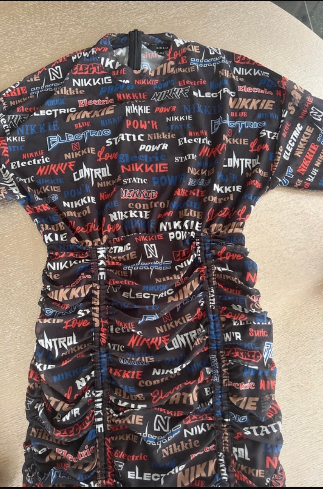 Nikkie Plessen jurk met all-over print, Verzenden, Zwart, Zo goed als nieuw, Maat 36 (S)