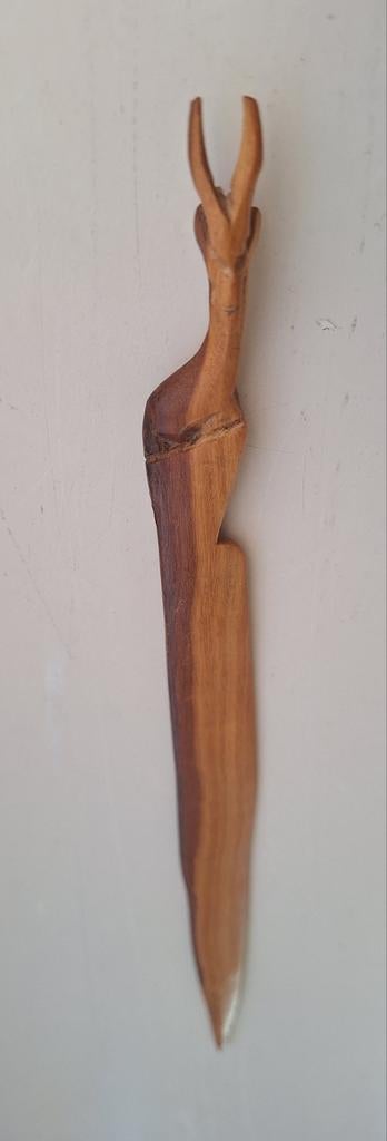 Houten brievenopener met hertenkop, Ophalen of Verzenden