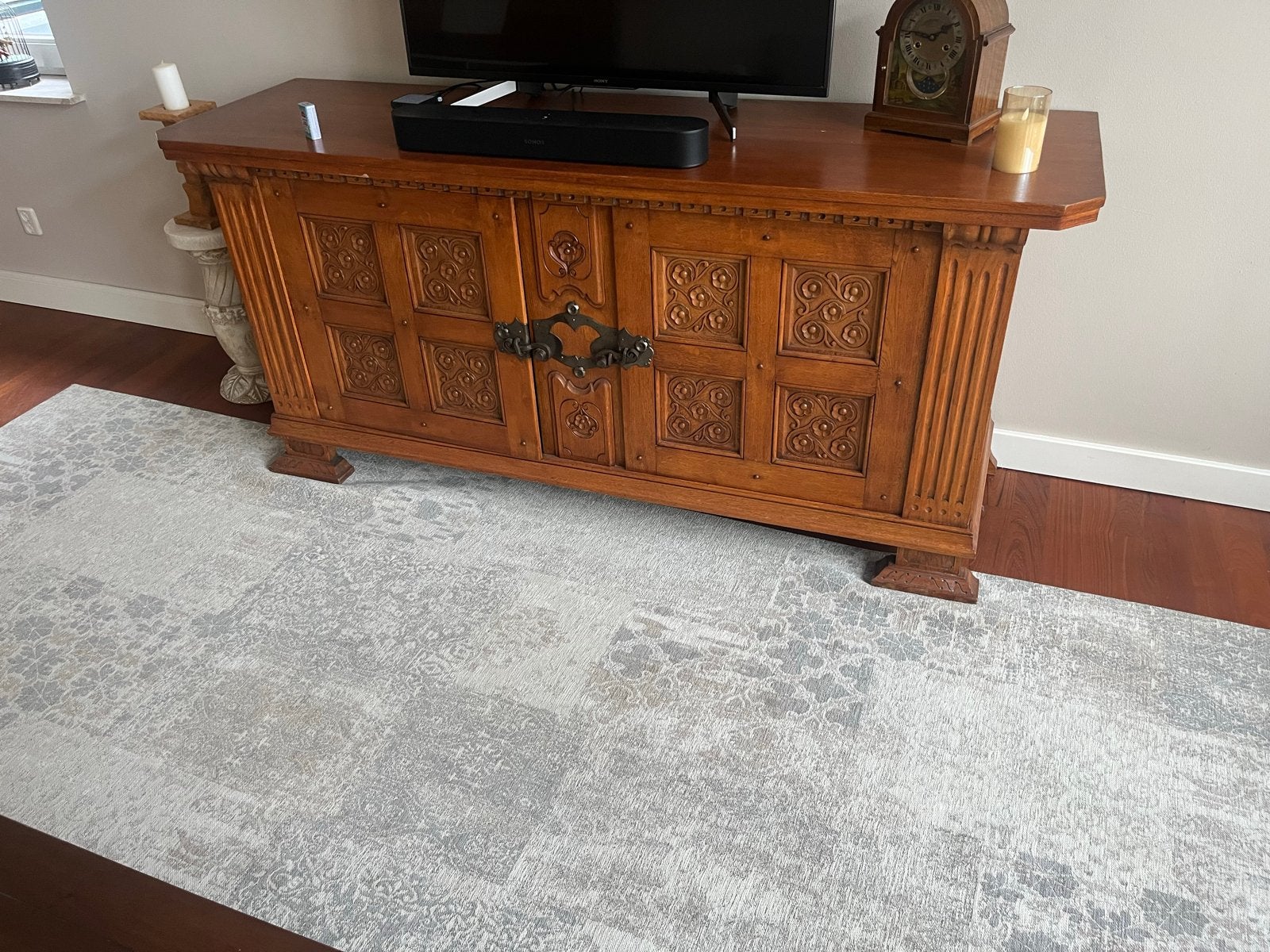 Antiek dressoir met houtsnijwerk en lades, Ophalen of Verzenden