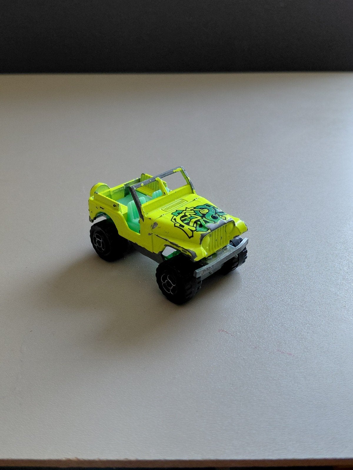 Majorette Groene Jeep CJ No 244 Frankrijk Vintage Diecast, Hobby en Vrije tijd, Ophalen of Verzenden, Gebruikt, Auto