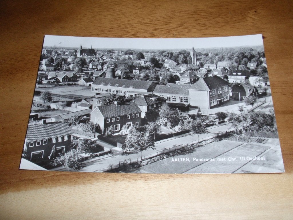 Aalten Panorama met Chr ULO school, Verzamelen, Ophalen of Verzenden, 1960 tot 1980, Gelopen, Gelderland
