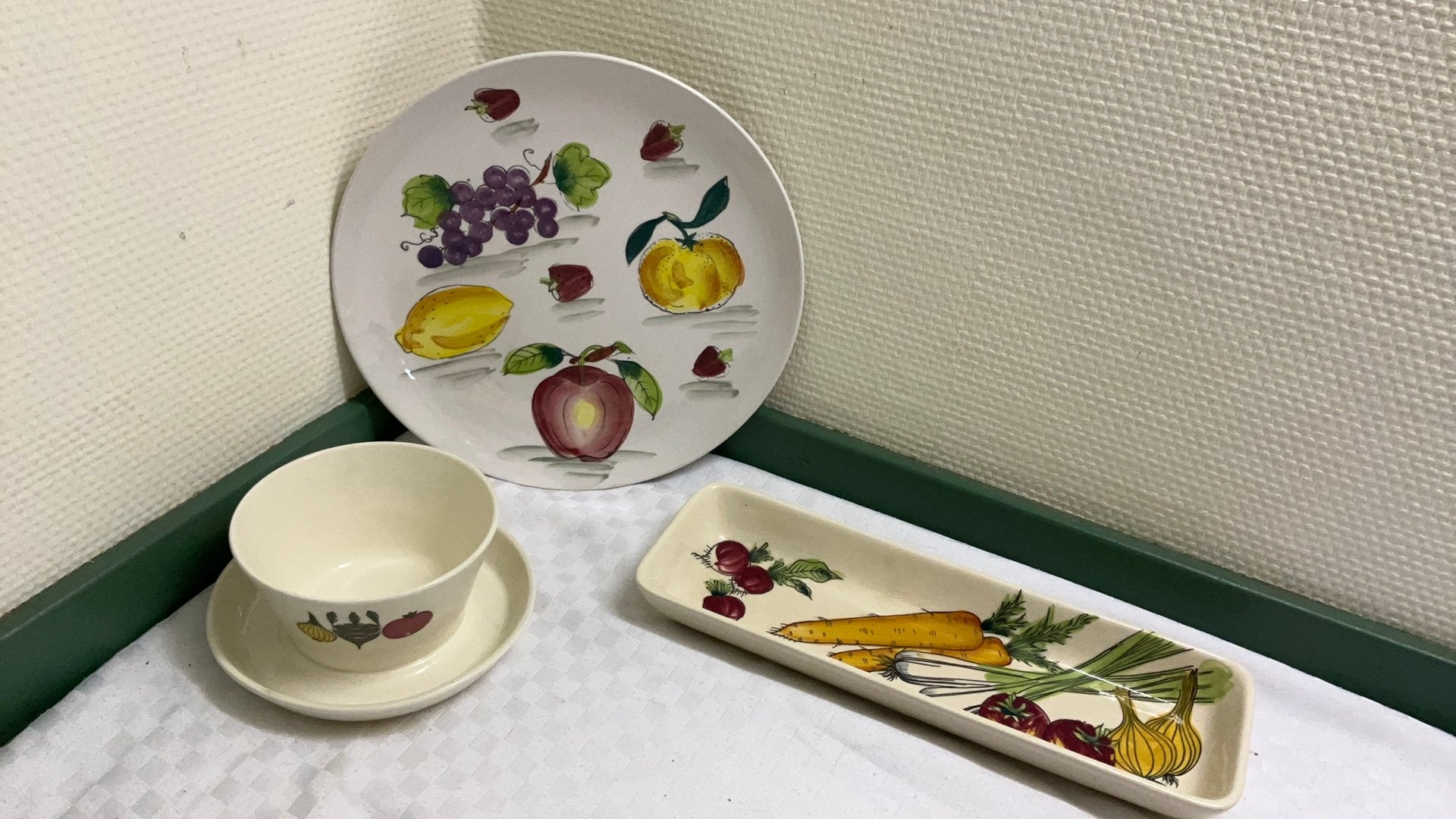 Vintage schalen, jaren 60, fruit groente decor, japan, DDR, Ophalen of Verzenden