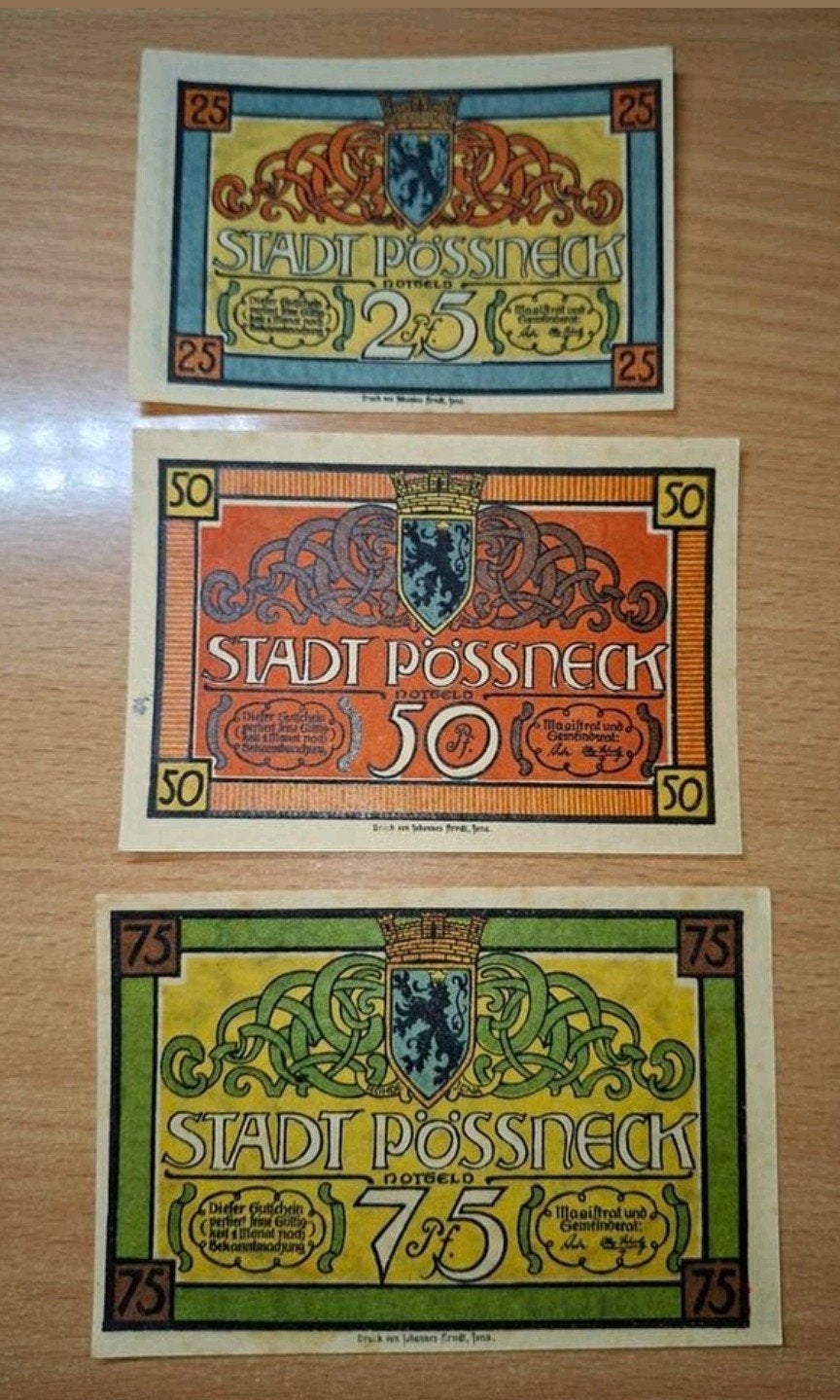 Duits Notgeld Pössneck Noodgeld, Ophalen of Verzenden, Duitsland