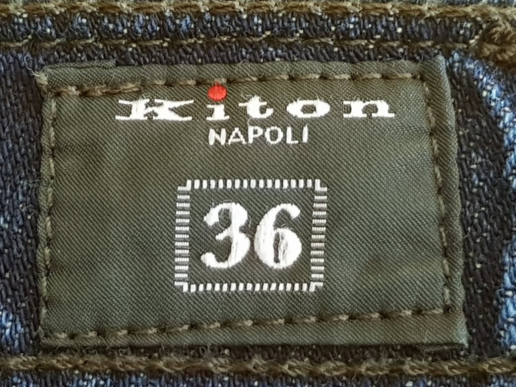 Kiton Napoli spijker  broek met blauwe kleur maat 36, Zo goed als nieuw, Kiton Napoli, Broek of Spijkerbroek, Verzenden