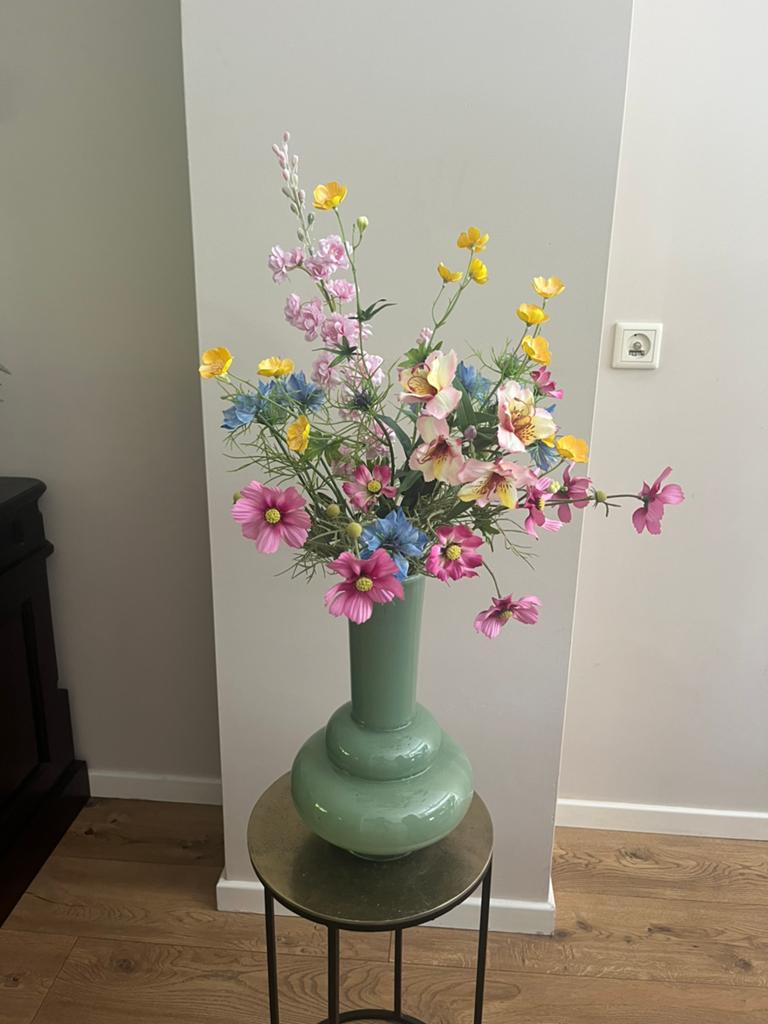 Nieuw Zijden Boeket, Ophalen, Binnen, 70 cm, Handgemaakt
