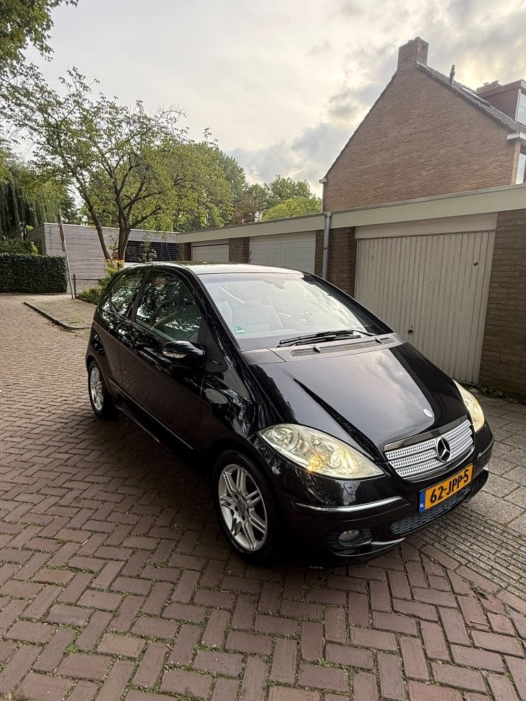 Mercedes-Benz A-Klasse 2.0 A200 Turbo 3DRS AUT 2007 Zwart, Auto's, Dealer onderhouden, 4 cilinders, Zwart, Leder