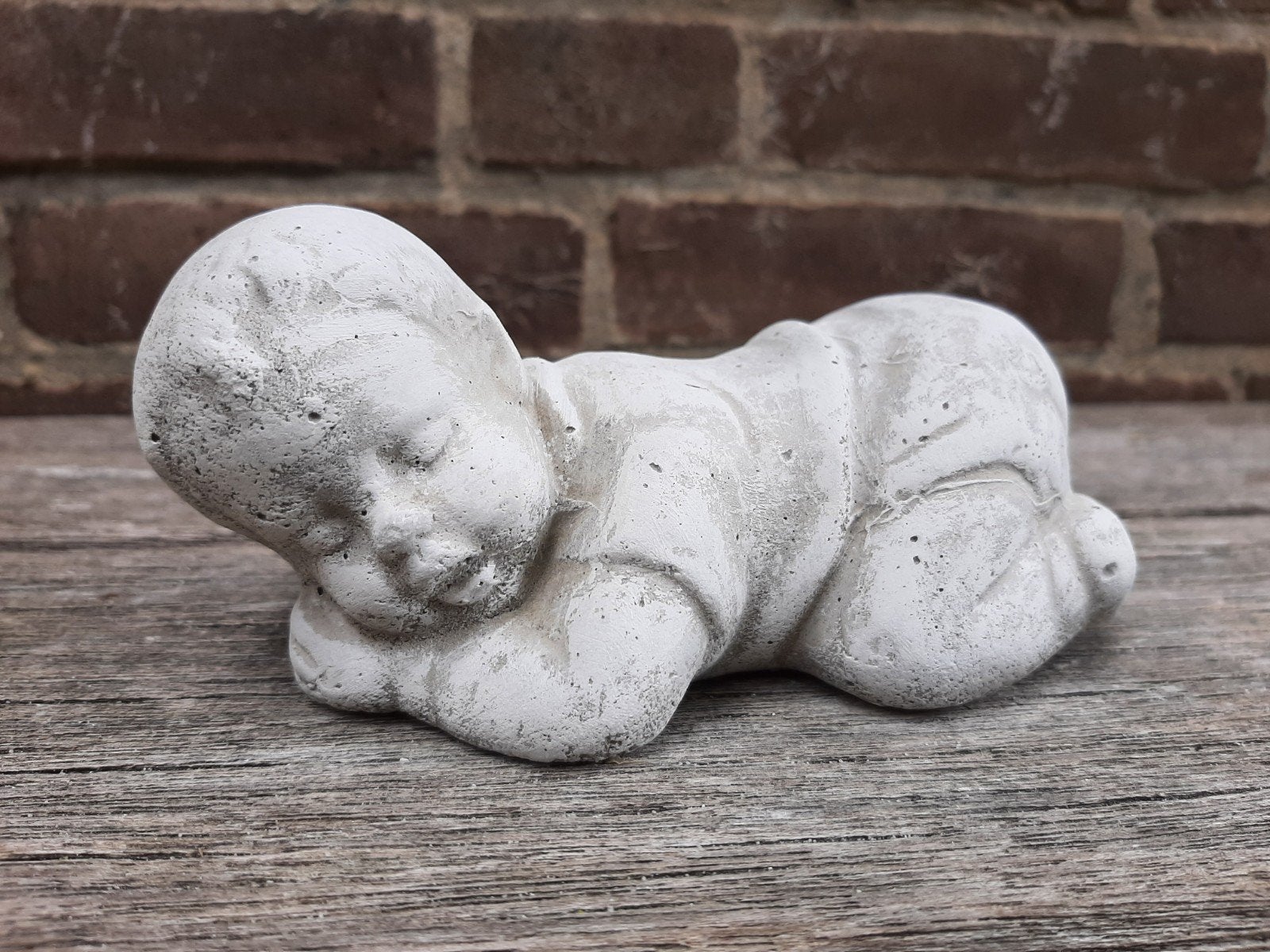 Baby kind betonnen beeld tuinbeeld beton beeldje kindje, Ophalen of Verzenden