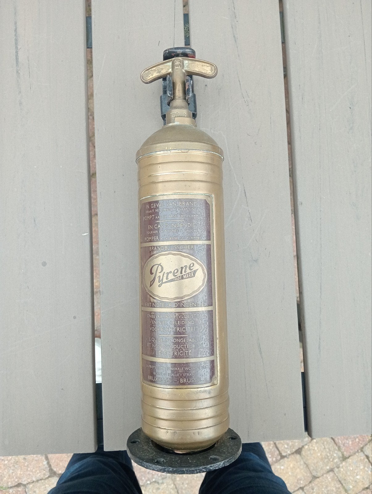 Vintage Pyrene brandblusser - Decoratief item, Ophalen of Verzenden, Gebruikt, Brandblusser