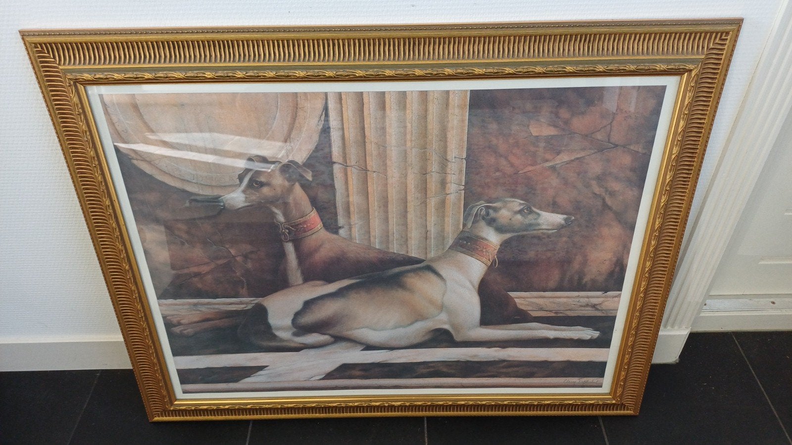 Prachtig windhonden schilderij, Ophalen, Zo goed als nieuw, Schilderij