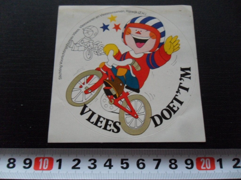 sticker Vlees doet 't 'm  Fiets BMX, Ophalen of Verzenden, Zo goed als nieuw