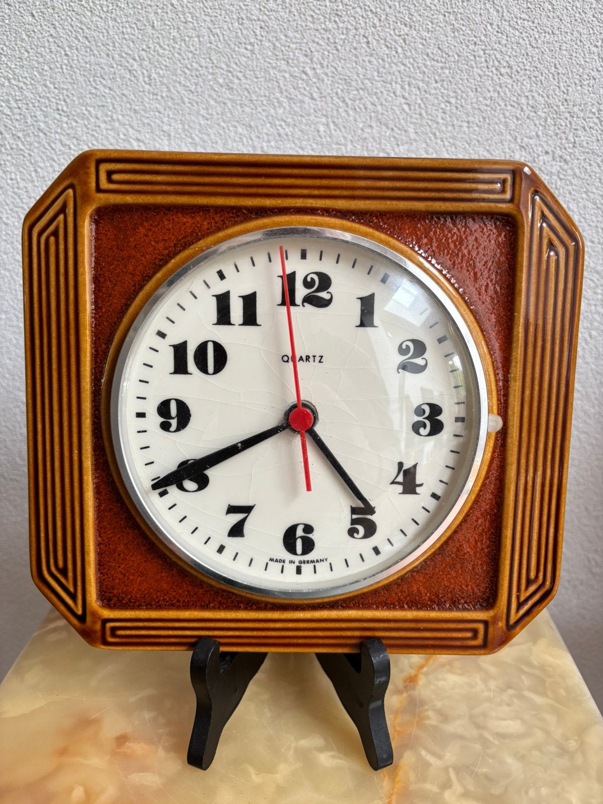 Retro klok West-Germany Keramik Quartz 24x22 cm, Ophalen of Verzenden