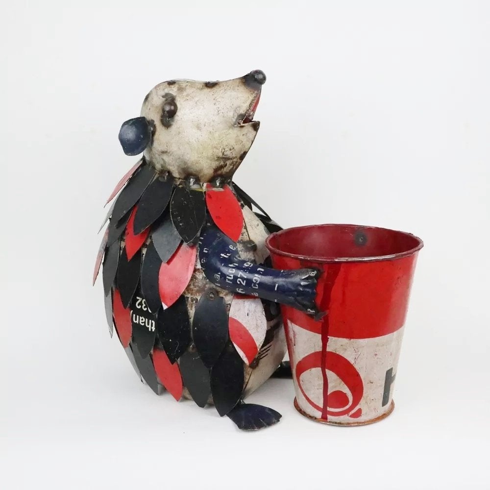 EGEL MET BLOEMPOT - STREET ART - HAND MADE 59,50 NU 35 EURO, Rond, Nieuw, Ophalen of Verzenden, Metaal