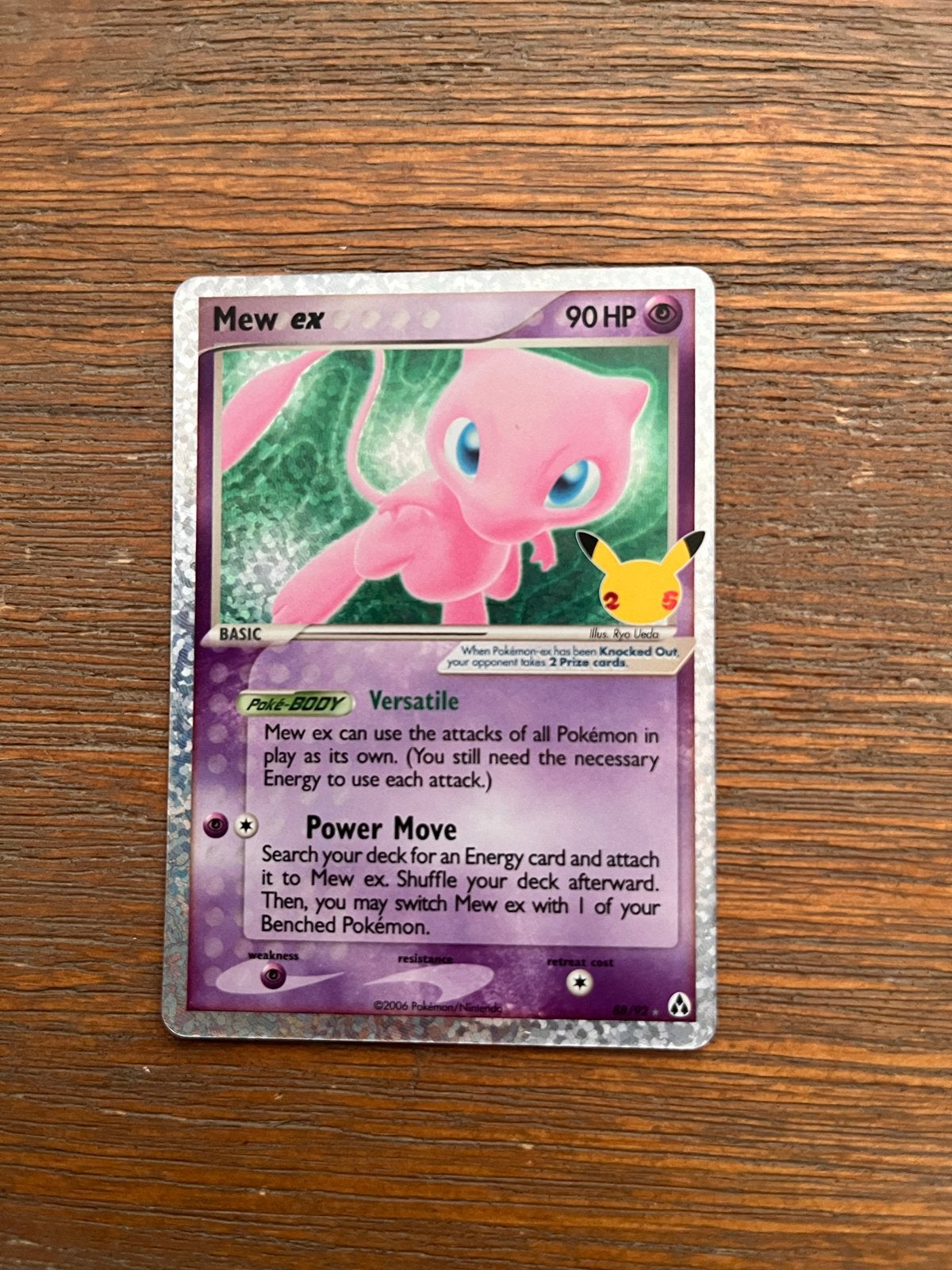 Mew ex Pokémon kaart - 25th Anniversary, Ophalen of Verzenden, Zo goed als nieuw, Losse kaart, Foil