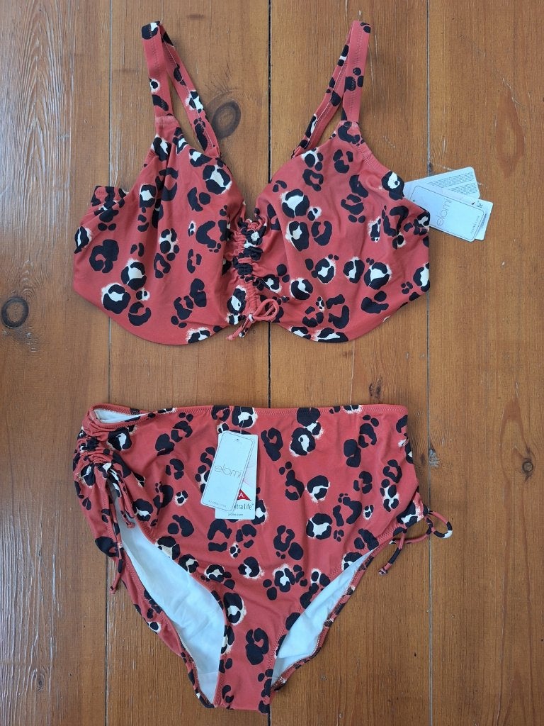 Elomi nieuwe panter bikini set, H-cup 90H H90 slip 42 L(XXL), Bruin, Nieuw, Ophalen of Verzenden, Elomi