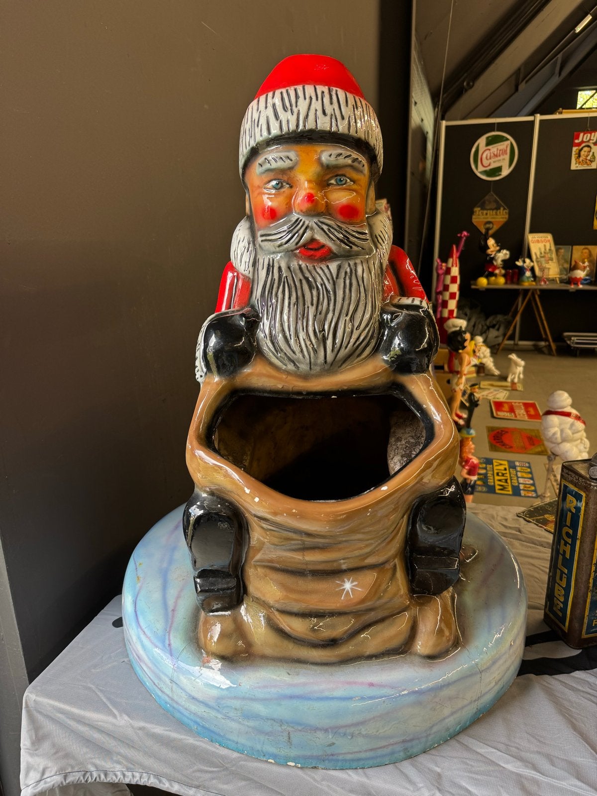 Pretpark Kerstman pop / beeld afval bak, Diversen, Ophalen, Gebruikt