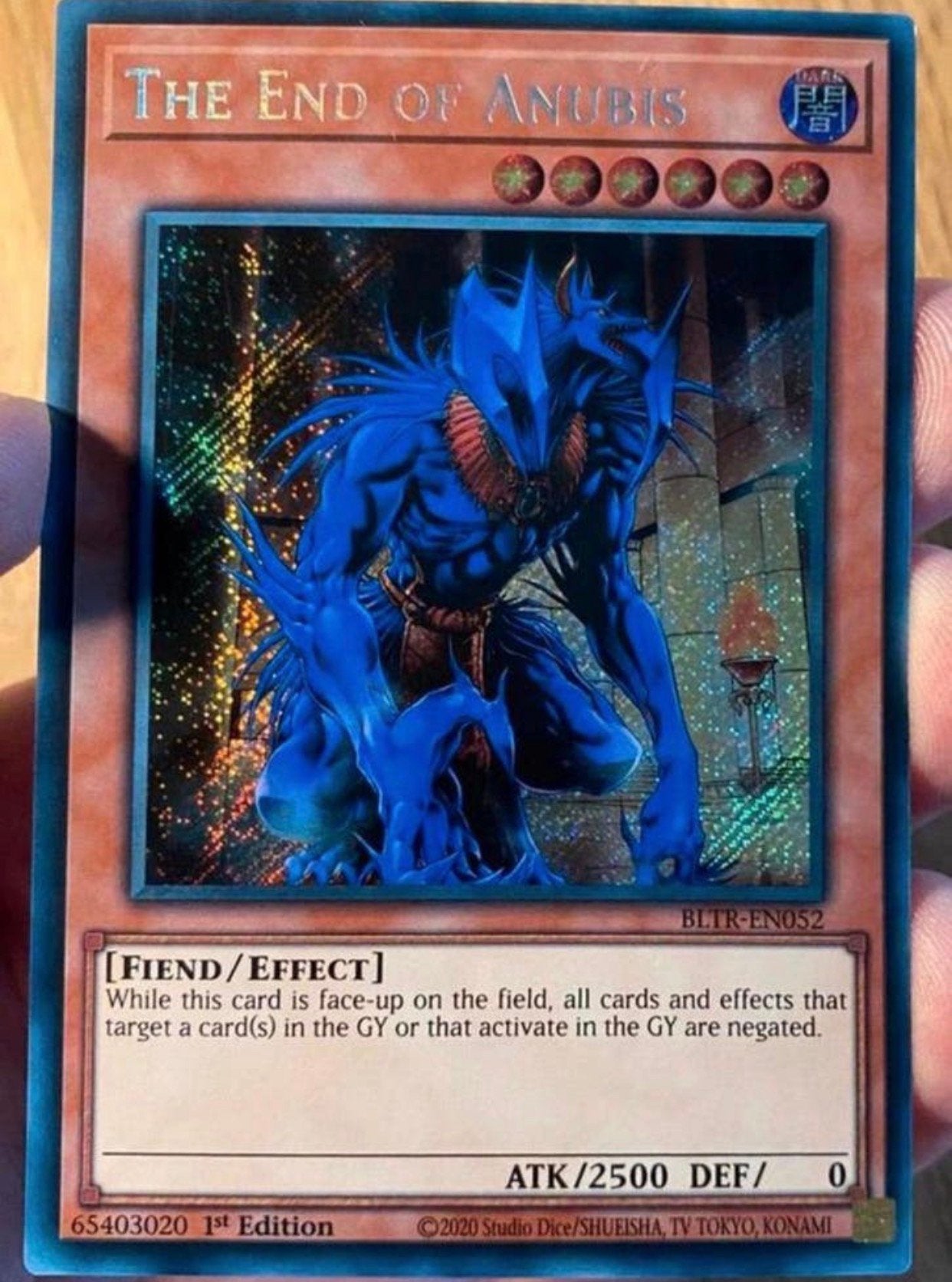 Yu-Gi-Oh! The End of Anubis BLTR 1st Edition !, Ophalen of Verzenden, Zo goed als nieuw, Losse kaart, Foil