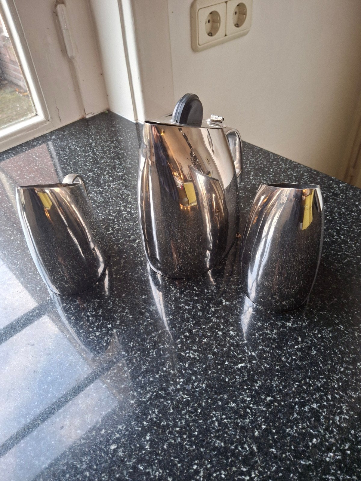 Vintage stalen Bauhaus kannen., Ophalen of Verzenden