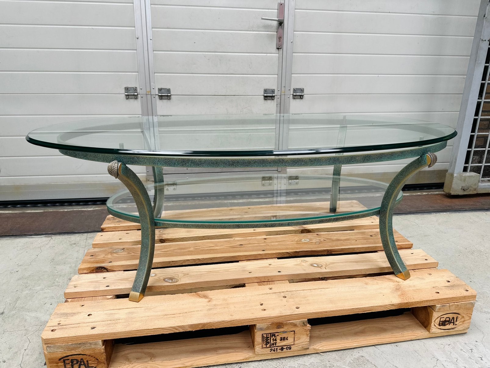 Glazen salontafel twee bijzettafels klassiek, Ophalen, Zo goed als nieuw, Rond, 50 tot 100 cm