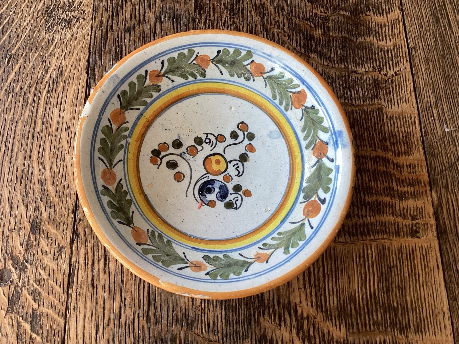 Vintage handgeschilderd decoratief bord, Spanje 18 cm € 8, Ophalen of Verzenden